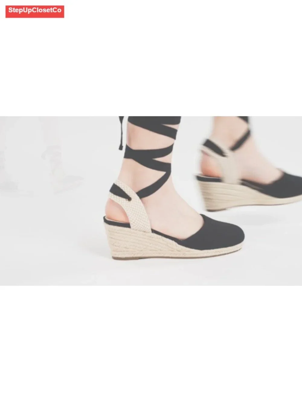 Wedge Sandals Platform Close Toe Espadrilles Strappy Lace Up Casual Dressy